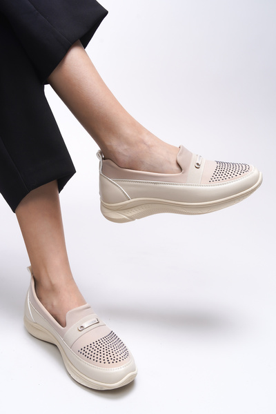 Riccon Women's Sports Ballerinas - Beige 0012419 Sylcaiah