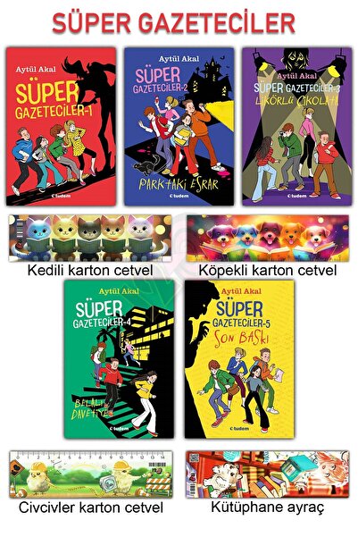 Tudem Yayınları Süper Gazeteciler 1-2-3-4-5 Parktaki Esrar Likörlü Çikolata Belalı Davetiye Son Baskı (10-14yaş)