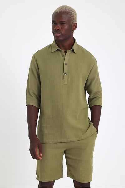 Weyeze Short Sleeve Linen Shirt Af-Y18007Lns