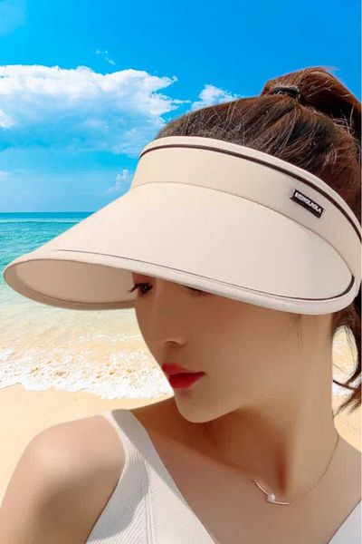 Trenderrs Women's Wide Brim UV Protection Adjustable Visor Hat