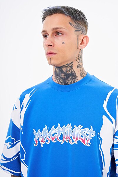 Machinist Ανδρικό μπλουζάκι με στάμπα Oversize γαλάζιο