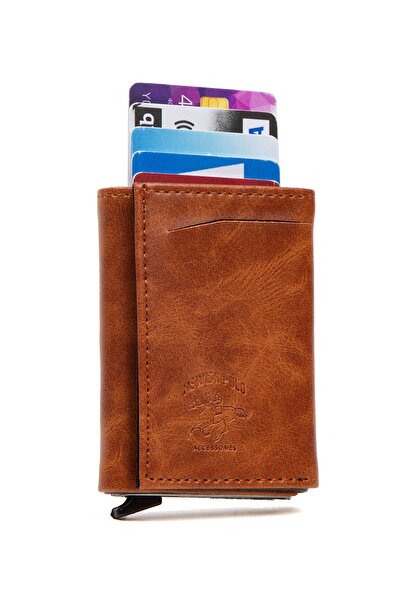 Newish Men's Tan Leather Mechanism Wallet and Daily Shoulder Handbag