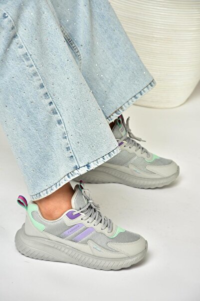 Fox Shoes U 702001504 Gray/Lilac Fabric Sports Shoes Sneakers
