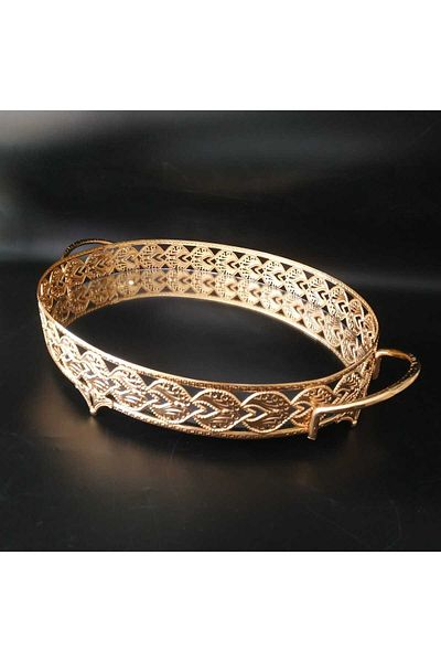 HİLALKRİSTAL Δίσκος σοκολάτας παρουσίασης και αρραβώνων - με καθρέφτη και επιχρυσωμένο, υπόσχεση