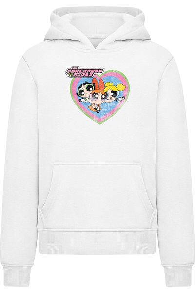 Merchcode Kinder The Powerpuff Girls - Faded Heart Basic Kapuzenjacke