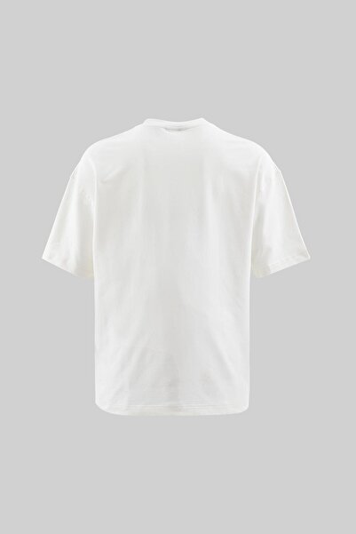 Machinist Ανδρικό μπλουζάκι με στάμπα και ζέβρα Oversize εκρού