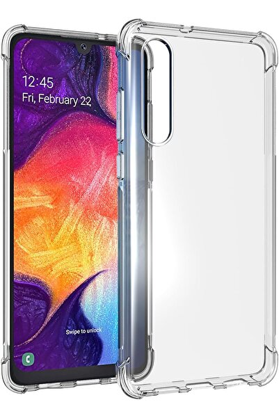 Caseji Samsung Galaxy A50 Uyumlu Köşe Korumalı Şeffaf Kılıf