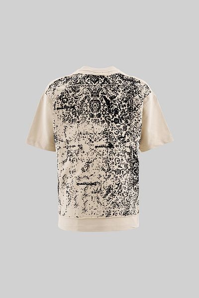 Machinist Tricou oversize, bej, cu model de covor pentru bărbați