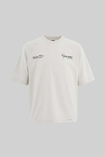 Machinist Ανδρικό μπλουζάκι με στάμπα Raglan Oversize Space Grey