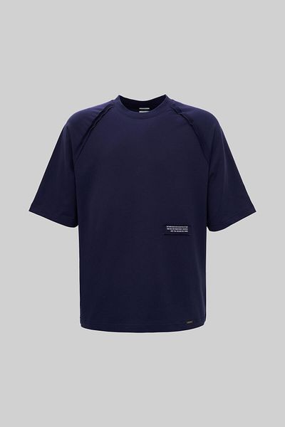 Machinist Men's Horse Printed Oversize Navy Blue T-Shirt