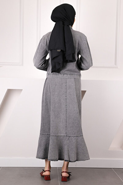 İmajButik Smoked Denim Jacket Skirt Suit