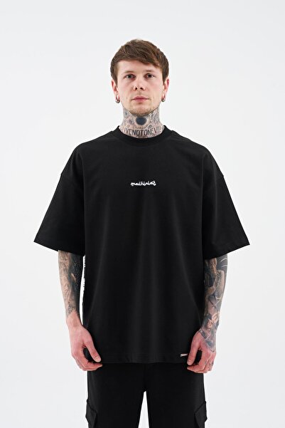 Machinist Ανδρικό ρολό μοτίβο Flock εμπριμέ μαύρο μπλουζάκι