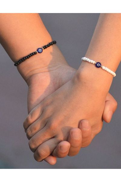 MYSTERY TAKI AKSESUAR Double Bracelet with Evil Eye Beads