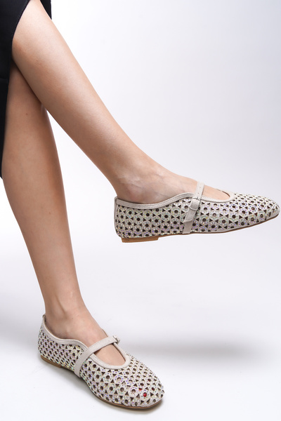 Riccon Qhilnoda Women's Ballerinas 0012500 Skin Suede