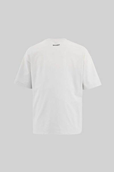 Machinist Men's Cracked Printed Washable Oversize Space Gray T-Shirt