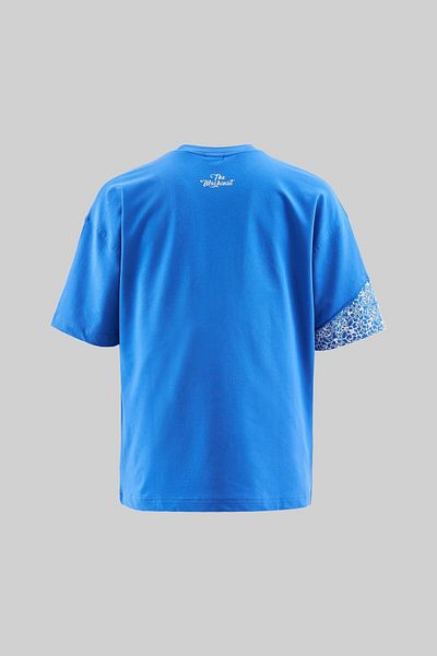 Machinist Men's Ethnic Pieces Oversize Soft Blue T-Shirt