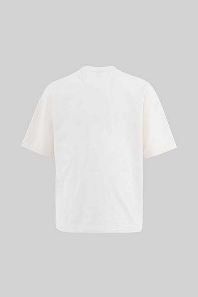 Machinist Men's Multi Colored and Slogan Printed Oversize Ecru T-Shirt