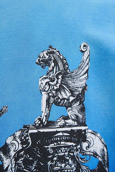 Machinist Men's m Letter Washed Washed Oversize Soft Blue T-Shirt