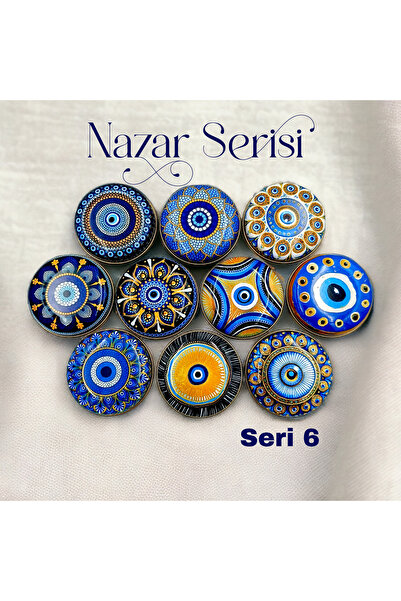 ayyagift Nazar Desenli Metal Kutu - Hediyelik ve Mum Hazırlama Kutusu 7,3x3cm...