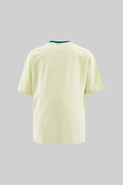 Machinist Ανδρικό μπλουζάκι με χρωματιστό και τεχνικό κέντημα oversize πράσινο λεμόνι