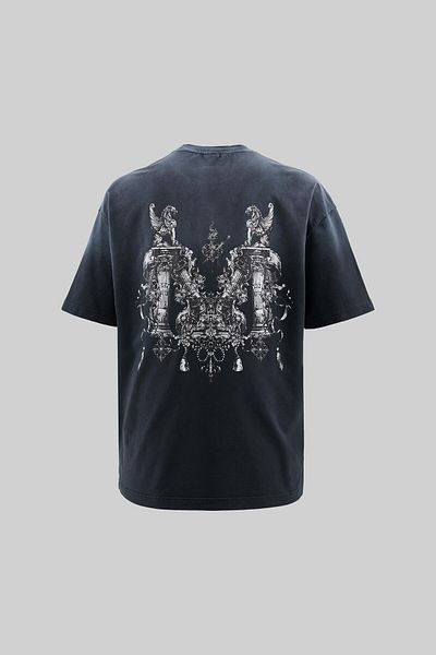 Machinist Men's m Letter Washed Oversize Black T-Shirt