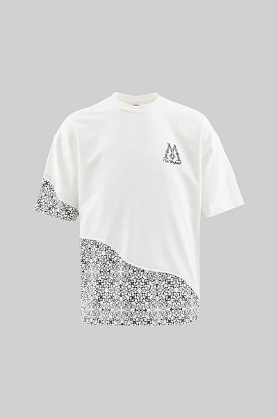 Machinist Men's Ethnic Pieces Oversize Ecru T-Shirt