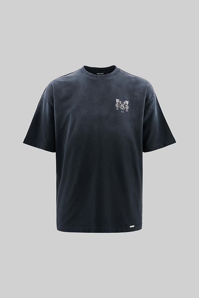 Machinist Men's m Letter Washed Oversize Black T-Shirt