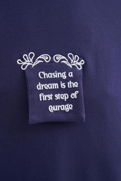 Machinist Чоловіча футболка oversize з принтом Flock, темно-синя