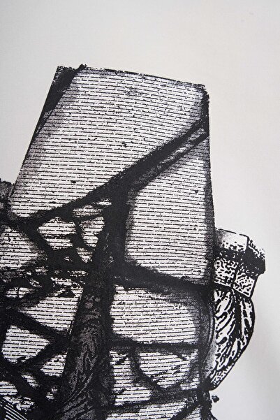 Machinist Men's Cracked Printed Washable Oversize Space Gray T-Shirt