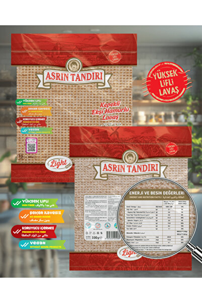 ASRIN TANDIRI 1 Paket Ekşi Mayalı Çavdar Lavaş Ekmeği 1 Paket Ekşi Mayalı Kepekli Lavaş Ekmeği