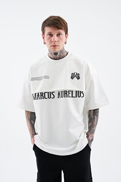 Machinist Men's Marcus Aurelius Oversize Ecru T-Shirt