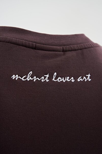 Machinist Ανδρικό μπλουζάκι The Starry Night oversized καφέ