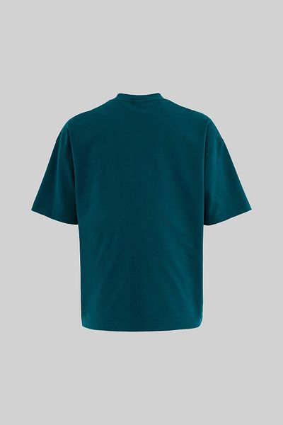 Machinist Men's Multi Colored and Slogan Printed Oversize Oil Green T-Shirt
