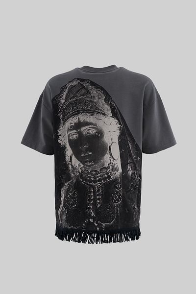 Machinist Men's Traditional Fringe Oversize Smoked T-Shirt