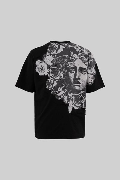 Machinist Tricou negru oversize Medusa Fragmented pentru bărbați