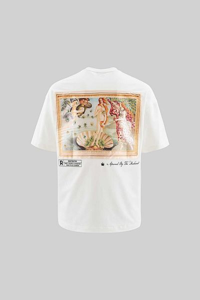 Machinist Men's Venus Covered with Weed Oversize Ecru T-Shirt