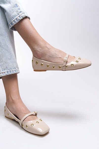 Riccon Thelmurn Women's Ballerinas 0012900 Beige Patent Leather