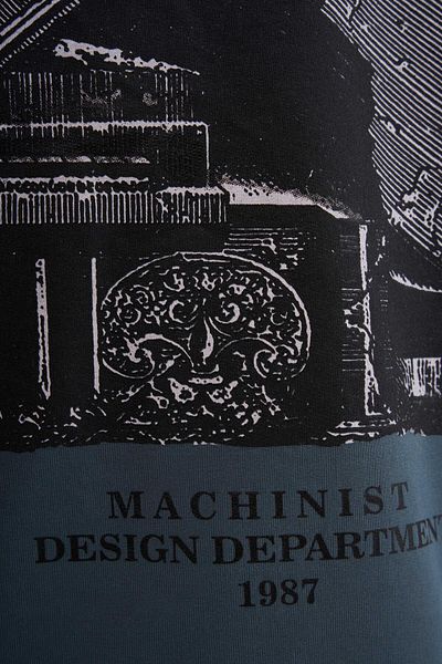 Machinist Men's Cracked Printed Washable Oversize Ghost T-Shirt