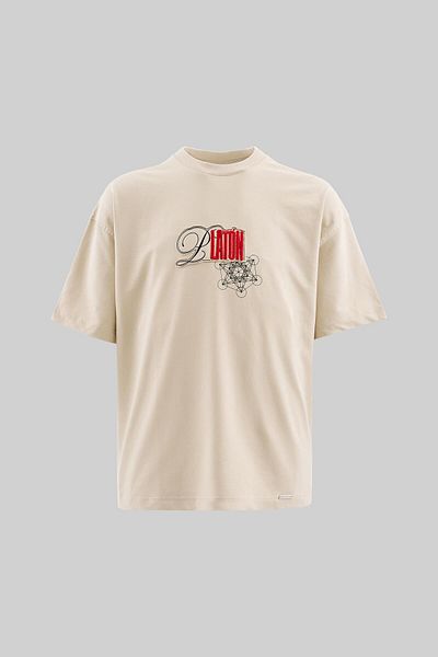 Machinist Tricou oversize pentru bărbați Plato, bej moale