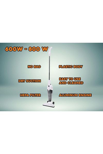 Hausberg Vzpřímený vysavač 2 v 1 HB-2025AB, bezsáčkový, suché vysávání, HEPA filtr, 0,5 l, 600–800 W