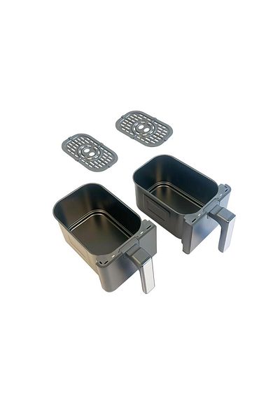 Hausberg Dvojitá horkovzdušná fritéza HB-2373NG, 2400W, 8,4L, termostat s LED displejem, digitální, 14 programů