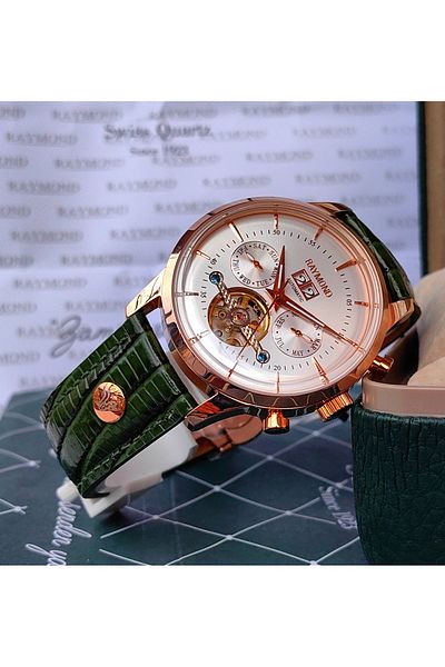 Raymond Green Crocodile Pattern Automatic Men's Wristwatch