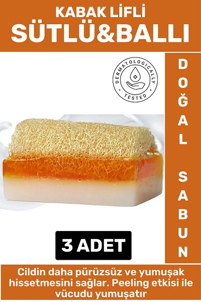 Wintoup Special Production Massage Effect Moisturizing Dryness Relief Natural Pumpkin Fiber Milk Honey Soap 3 Pieces