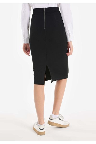 Colin's Fusta neagră de damă - slim fit, fermoar și detaliu de buzunar