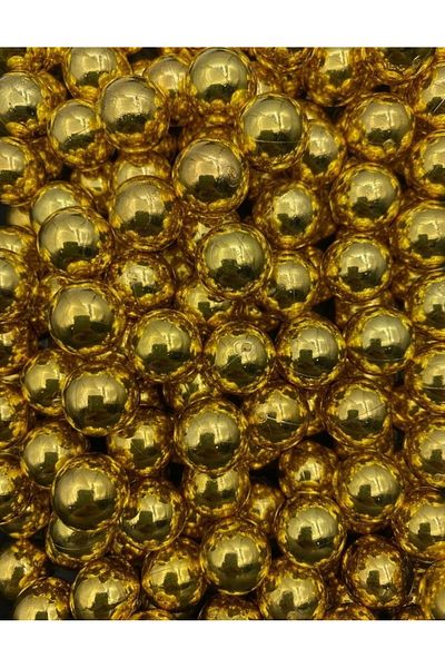 PASAMİA 8 mm Gold Color Pearl Without Holes 25 g (80-85 Pieces)