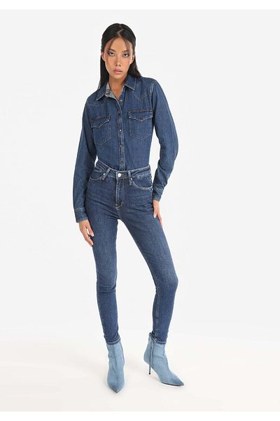 Colin's 760 Dıana Skinny Fit Pantaloni de damă cu talie înaltă, cu picioare înguste, albaștri