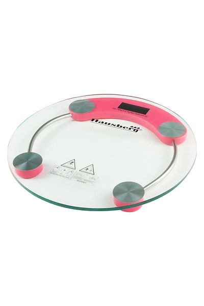 Hausberg Tělesná váha HB-6000RZ, LCD displej, automatické vypnutí, indikátor baterie, 180 kg, sklo, růžová