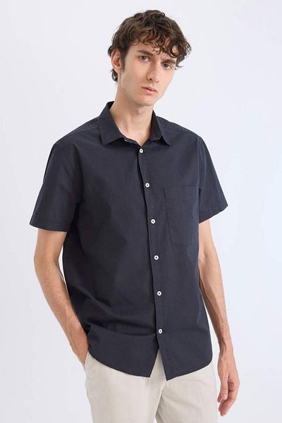 DeFacto Νέα σεζόν Regular Fit Καλοκαιρινό πουκάμισο με κοντομάνικο γιακά πόλο