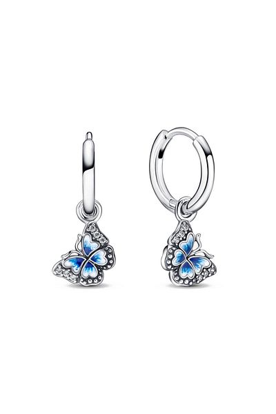 Hot Toys P1039 2023 Double Hoop Butterfly Earrings Fit Original Charms Diy Fine Jewelry Gift For Women Making