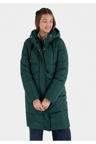 Colin's Regular Fit Hooded Zippered Lined Women's Green Coat